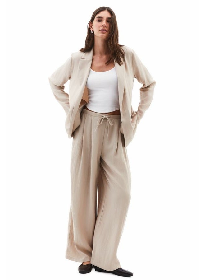 OXXO Loose Fit Blazer Jacket-Light Beige - Image 1